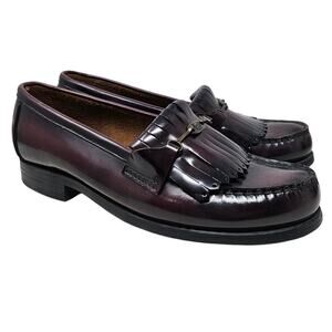 Vintage 90s GH Bass Weejuns 7 Kiltie Horsebit Loafers Oxblood Leather Academia